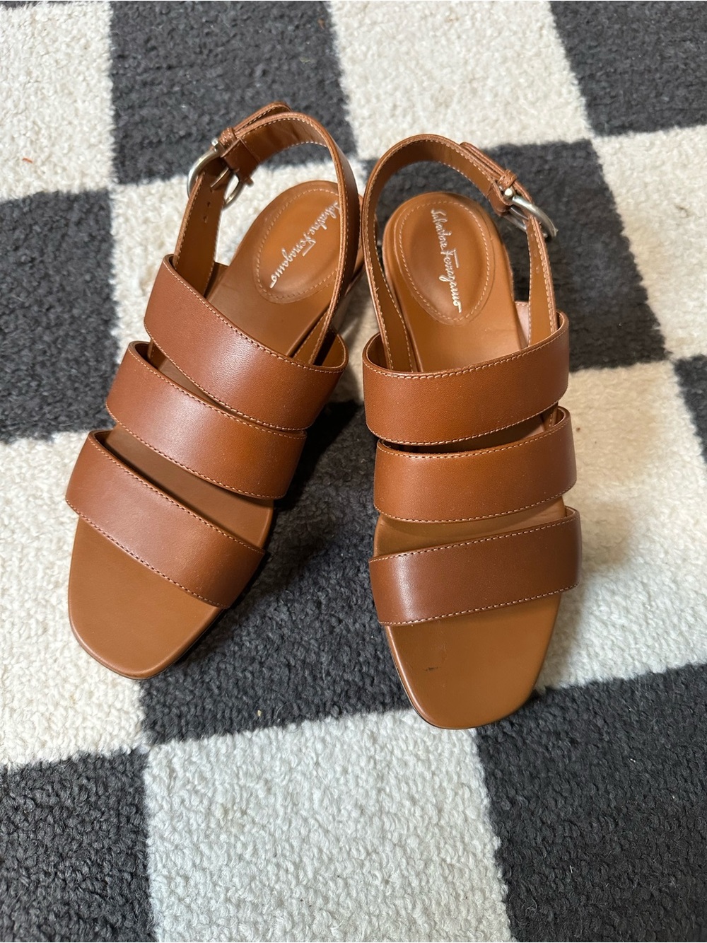 Ferragamo Women's Brown Trezze Slingback Sandals